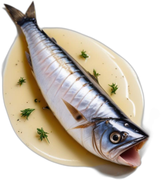 Caballa, filete, en vino blanco, enlatada, escurrida