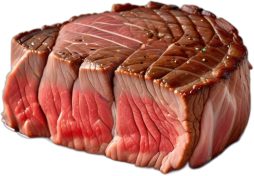 Rindfleisch, Rinderhüftsteak, rotes Etikett, roh